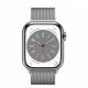 Apple Watch 8 + LTE 45mm Silver Stainless Steel Case with Silver Milanese Loop (MNKJ3/MNKK3)